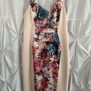 Black Halo Multicolor Floral Midi Dress